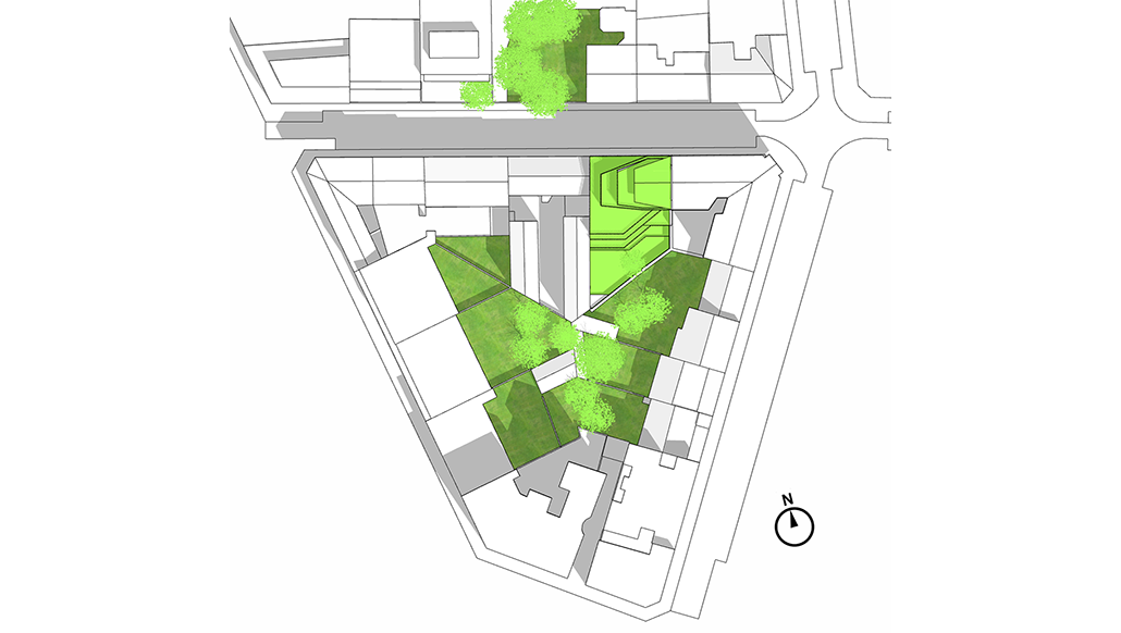 Transformation de bureaux en logements, extension et sur-élévation