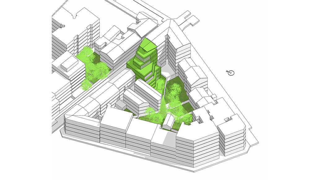 Transformation de bureaux en logements, extension et sur-élévation