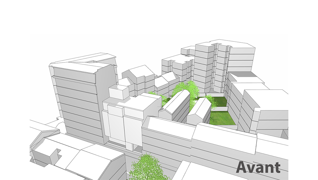 Transformation de bureaux en logements, extension et sur-élévation