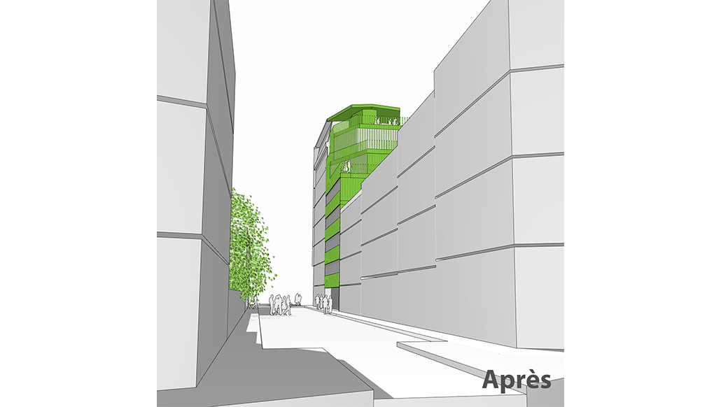 Transformation de bureaux en logements, extension et sur-élévation