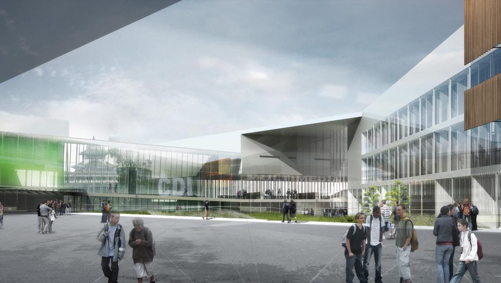 2005-Charenton les ponts-Lycée Robert Schuman-perpective sur cour-1030x582