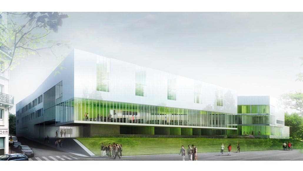 2005-Charenton les ponts-Lycée Robert Schuman-perspective côté seine-1030x582