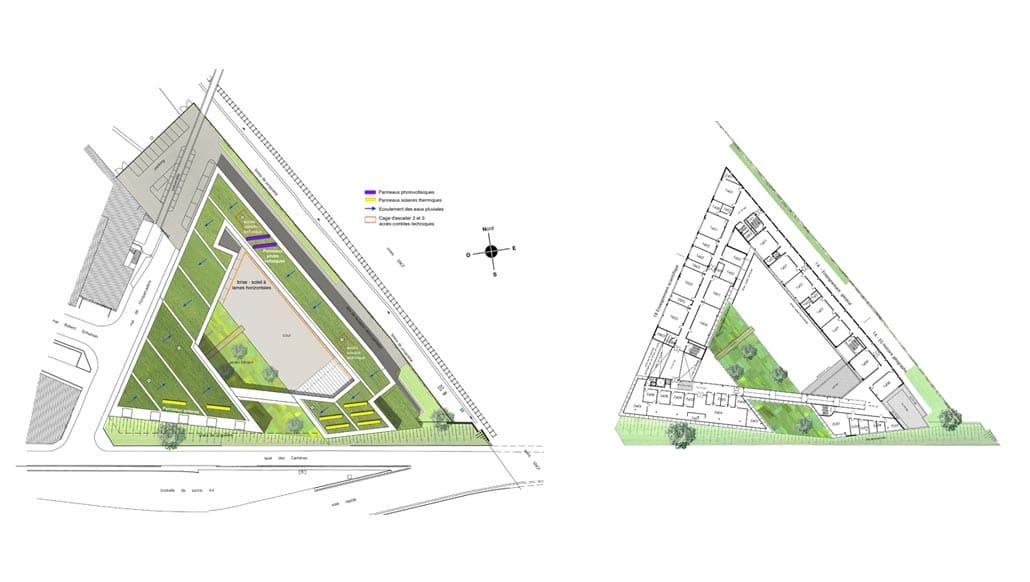 2005-Charenton les ponts-Lycée Robert Schuman-plan masse et rdc-1030x582