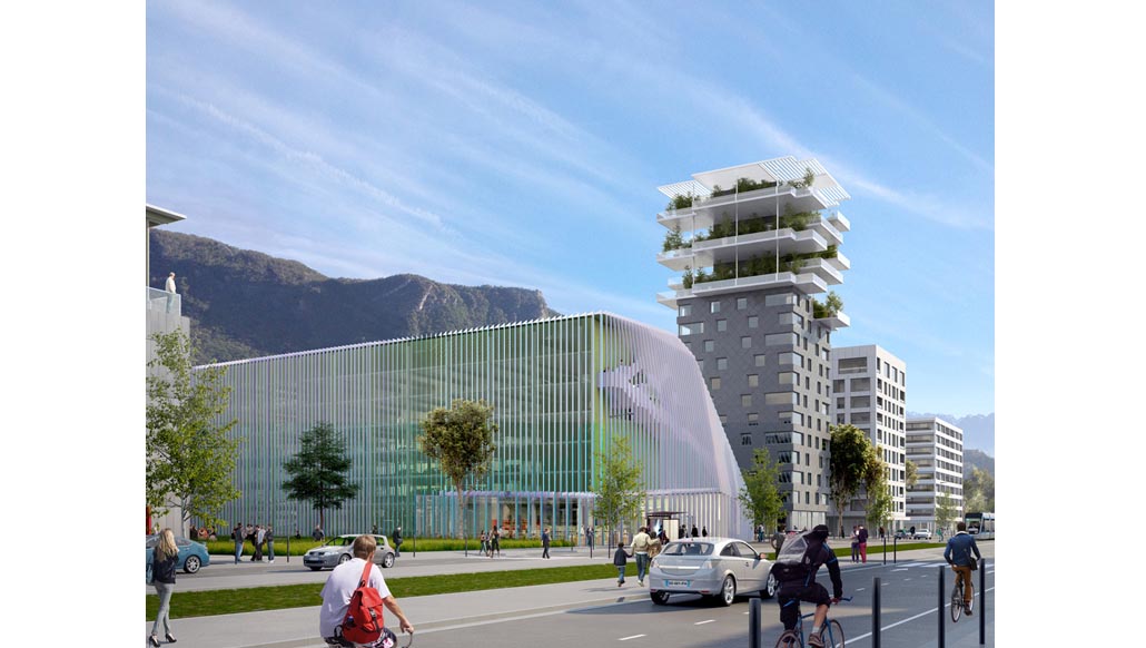 2013-Grenoble-Pavillon mobilité-Perspective depuis l'Avenue-1030x582